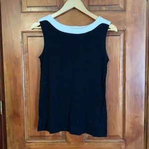 Gap cream and black boatneck top